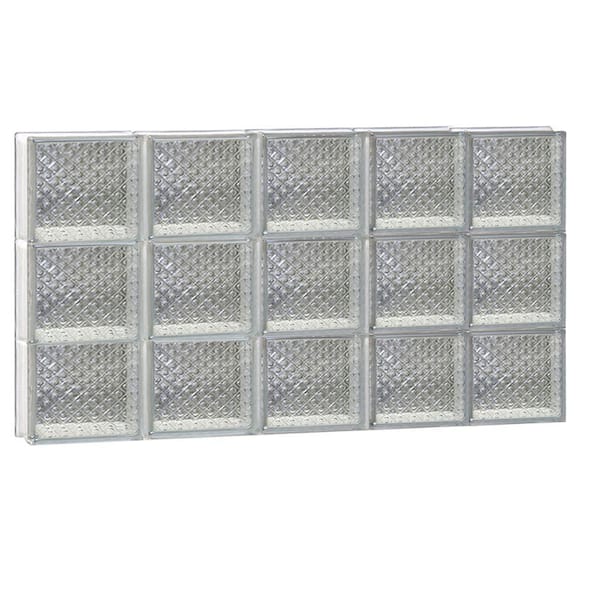 Clearly Secure 38.75 in. x 23.25 in. x 3.125 in. Frameless Diamond Pattern Non-Vented Glass Block Window