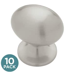 Liberty Large Football 1-5/16 in. (34 mm) Satin Nickel Oval Cabinet Knob (10-Pack)