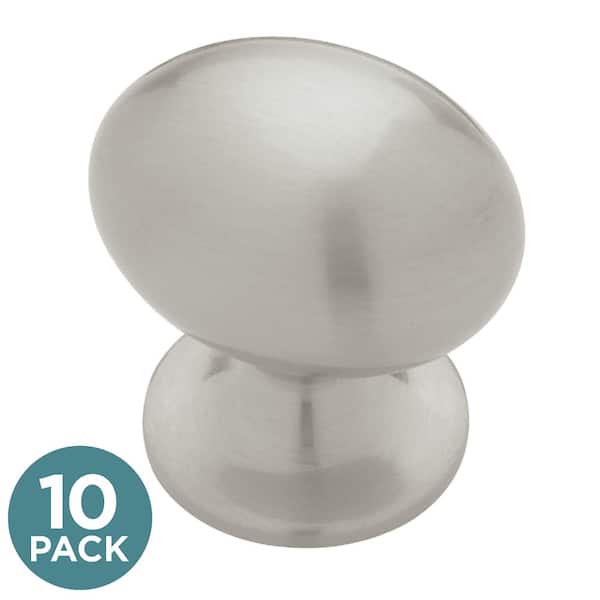 Liberty Liberty Large Football 1-5/16 in. (34 mm) Satin Nickel Oval Cabinet Knob (10-Pack)