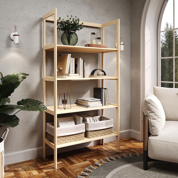 Jela-USA Solid Wood 4-Shelf Unassembled Pantry Shelving-Unfinished