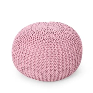 Wilshire Pink Round Knit Pouf