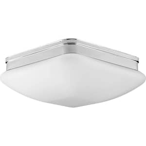 Appeal Collection 3-Light Polished Chrome Flush Mount with Square Opal Glass