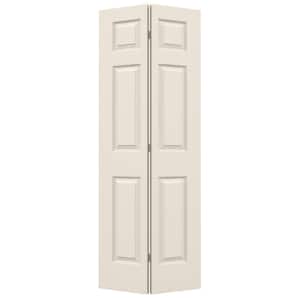 32 in. x 80 in. 6 Panel Colonist Primed Textured Molded Composite Closet Bi-Fold Door