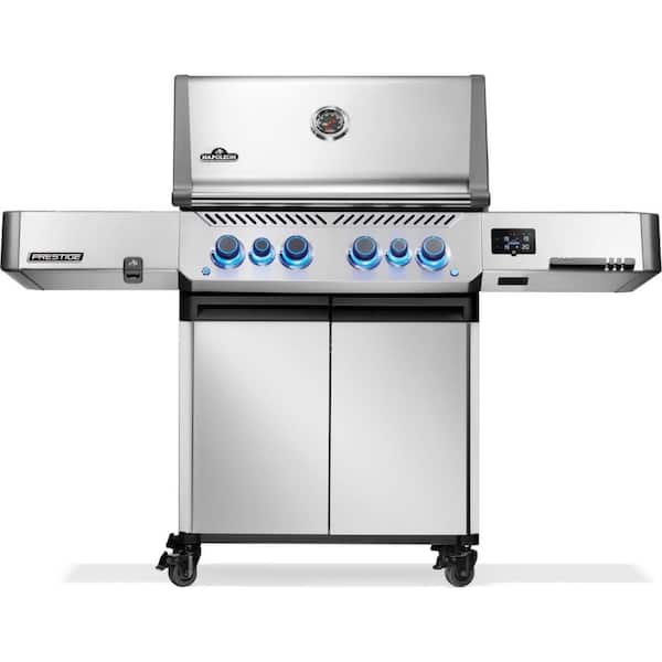 Prestige 500 Smart 4-Burner Natural Gas Grill with Infrared Side and Rear Burner in Stainless Steel with Rotisserie Kit