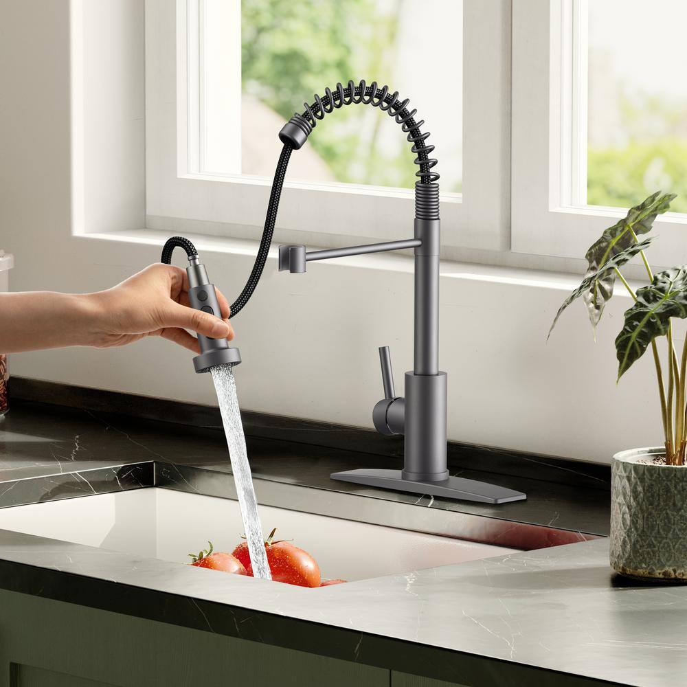Matte Black Stainless Steel Pull Down Kitchen Faucet