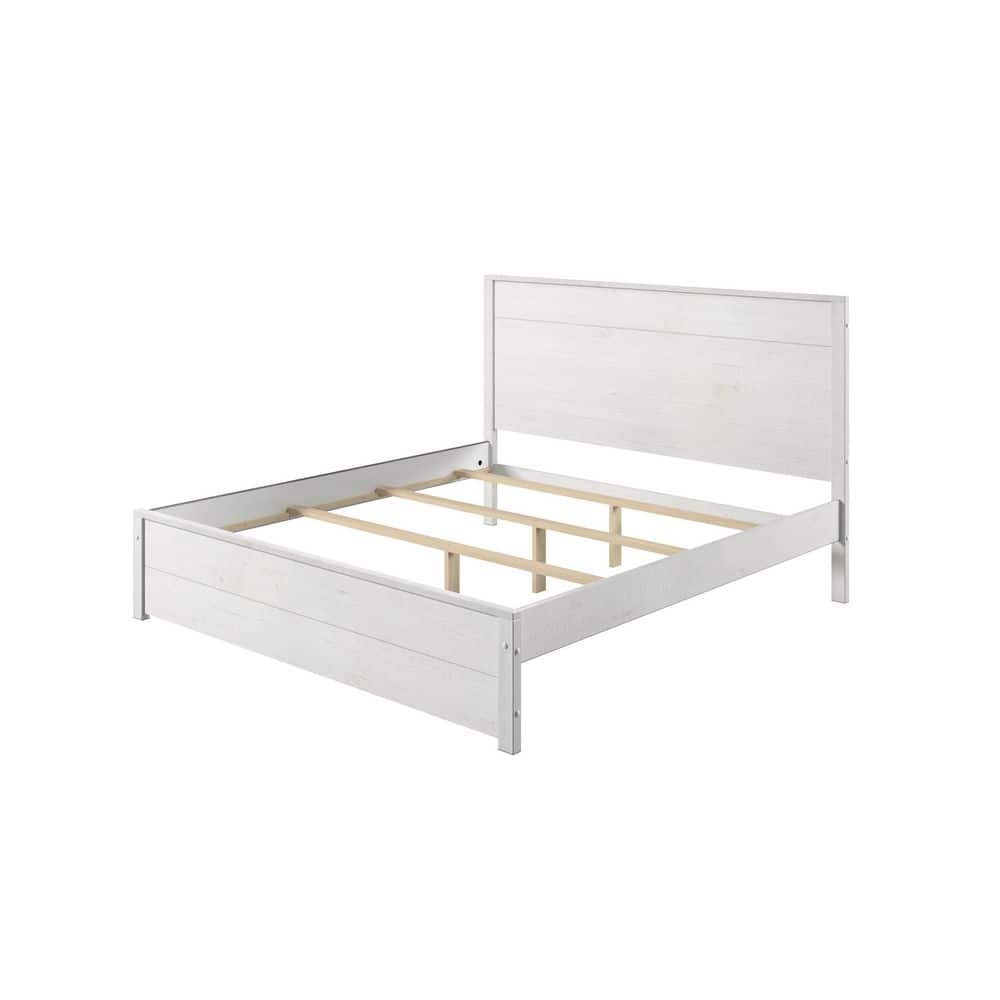 Hampton King Size Coastal White Pine Wood Bed