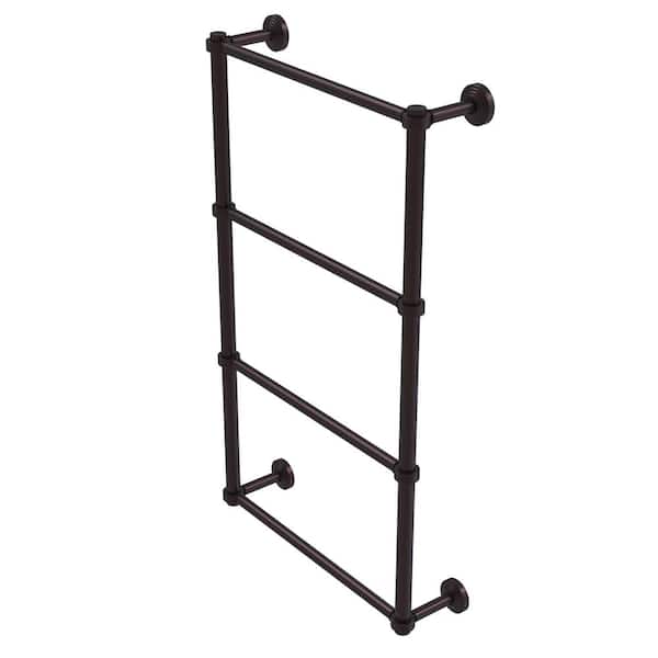 Allied Brass Waverly Place Collection 36 in. Wall Mounted 4 Tier Ladder Towel Bar with Groovy Detail in Antique Bronze