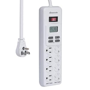 Indoor 8-Outlet Power Strip with Digital Countdown Timer (4 Timed/4 Always On), 6 ft. SJT Cord, 15 Amp