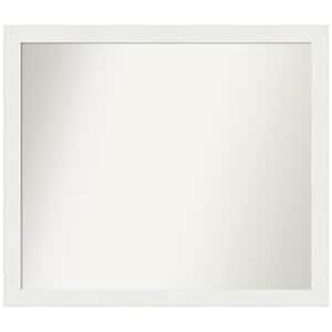 Vanity White Narrow 37.5 in. x 32.5 in. Custom Non-Beveled Recycled Polystyrene Framed Bathroom Vanity Wall Mirror