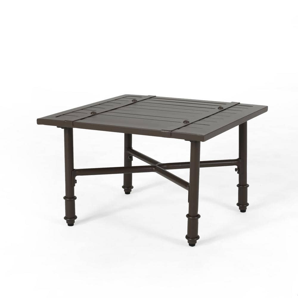 Brown Square Aluminium Outdoor Side Table