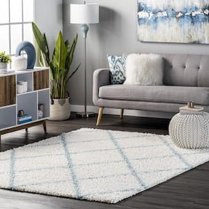 Tess Moroccan Shag Blue 9 ft. x 12 ft. Area Rug