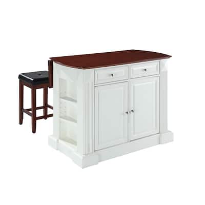 Crosley Furniture Coventry White Drop, Kitchen Island With Bar Top