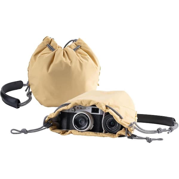 Camera Bag Drawstring Handbag for Mirrorless and Action Cameras in Yellow