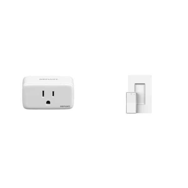 15 Amp Smart Plug and Timer with Wi-Fi Bluetooth and Smart Remote Rocker Switch (1-Pack)