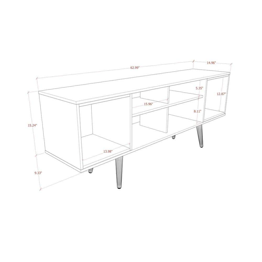 Theodore Off White and Cinnamon 63" TV Stand with Cabinet