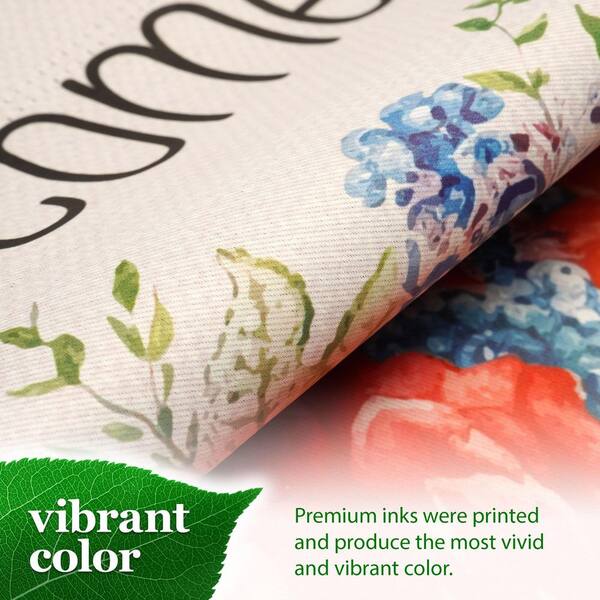 G128 1 ft. x 1.5 ft. Polyester Welcome American Flag Flowers 2