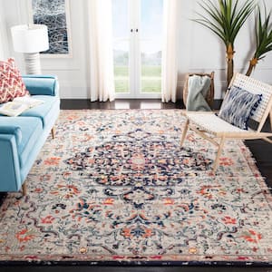 Madison Beige/Black 10 ft. x 14 ft. Border Geometric Floral Medallion Area Rug