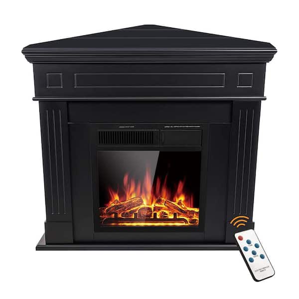 R.W.FLAME 43 in. Corner Freestanding Wooden Electric Fireplace in