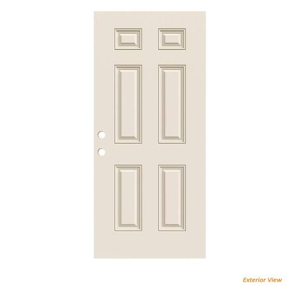 JELDWEN 32 in. x 79 in. 6Panel Primed Fiberglass Front