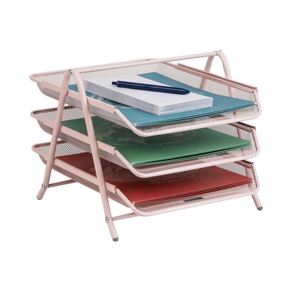 11.75 in. L x 13.75 in. W x 10 in. H 3-Tier Paper Tray, Desktop Organizer, 