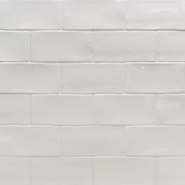 Catalina White 3 in. x 6 in. Polished Ceramic Subway Wall Tile (5.38 sq.  ft./case)