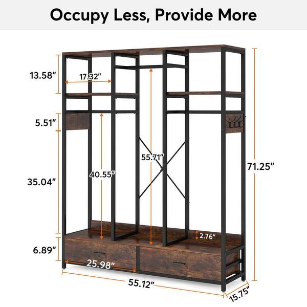 TRIBESIGNS WAY TO ORIGIN Billie Dark Brown Closet Rack with