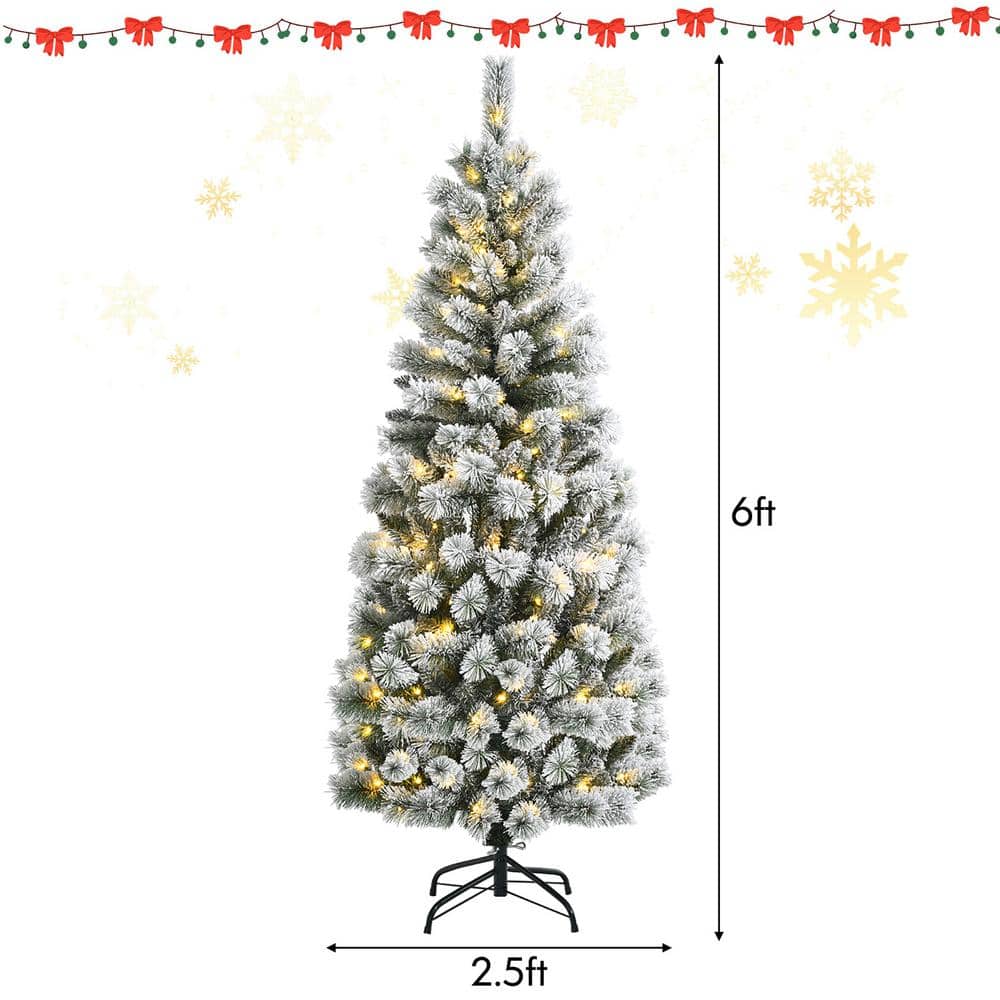 6-Foot White Pine Pre-Lit Christmas Tree with Remote Control Lights