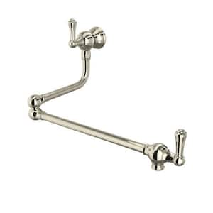 Edwardian Wall Mount Pot Filler in Polished Nickel