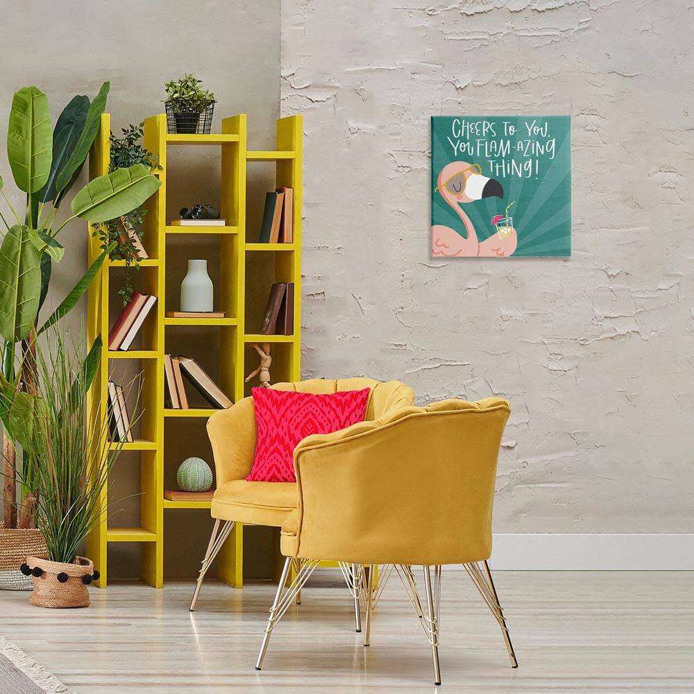 Cheers To You Flamazing by Sarah Hickman Unframed Typography Graphic Art Print 17 in. x 17 in. price history on PriceWatchPro