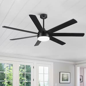 72 in. Black 6-Speed 9600CFM Indoor Farmhouse Ceiling Fan with Plywood Blades for Dining Room