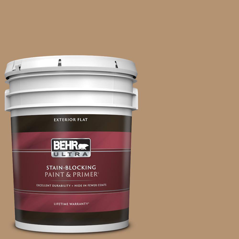 BEHR ULTRA 5 gal. QE30 Keystone Flat Exterior Paint & Primer 485305