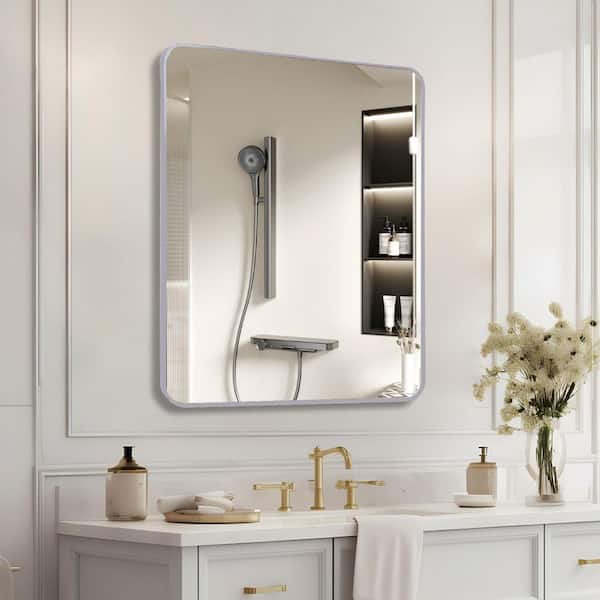 Ximuprmy White 36 in. W x 36 in. H Small Rectangular Framed
