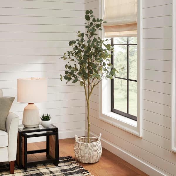 StyleWell 6ft Faux Eucalyptus Tree in White Pot