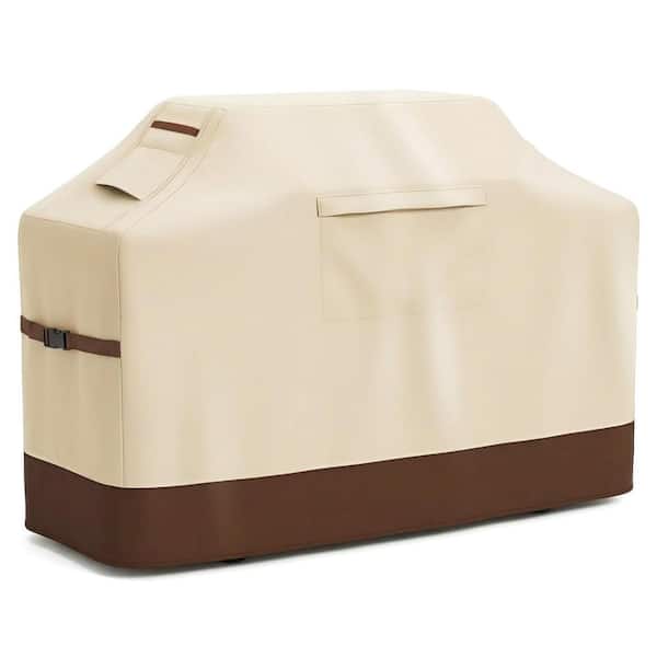 55 in. Beige & Brown Grill Cover Waterproof BBQ Grill Cover