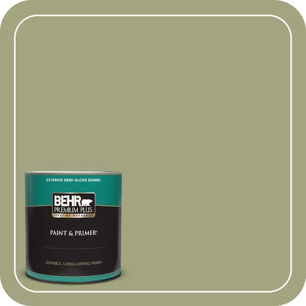 BEHR PREMIUM PLUS 1 qt. #410F-4 Mother Nature Semi-Gloss Enamel Exterior Paint & Primer