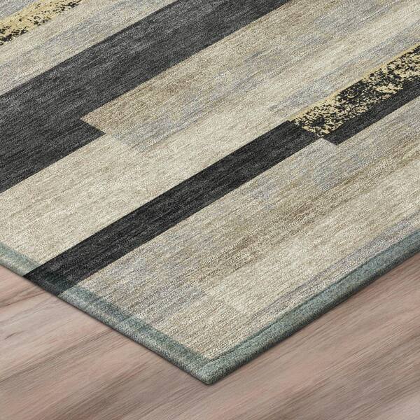 Chantille Machine Washable Indoor/Outdoor Abstract ACN3166 Black 5 ft. x 7 ft. 6 in. Area Rug