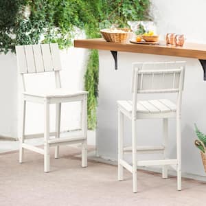 Clara and Chloe Indoor/Outdoor 3-Piece Plastic Bistro Set Plastic Table and Bistro Chairs in White