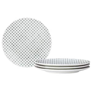 Green Hammock 6.5 in. (Green) Porcelain Dots Coupe Appetizer Plates, (Set of 4)