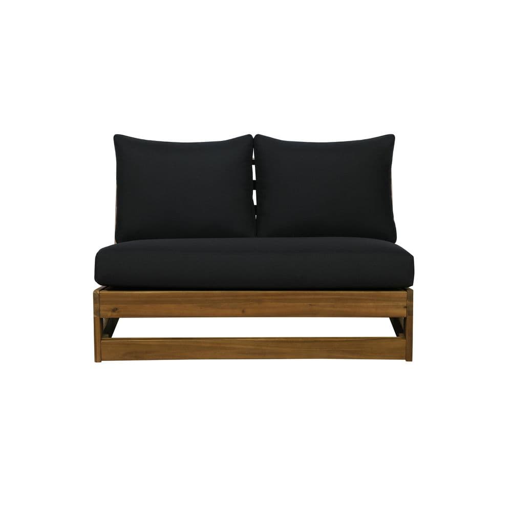 Silbury Outdoor Wood Bench Natural Black with Cushion price history on PriceWatchPro