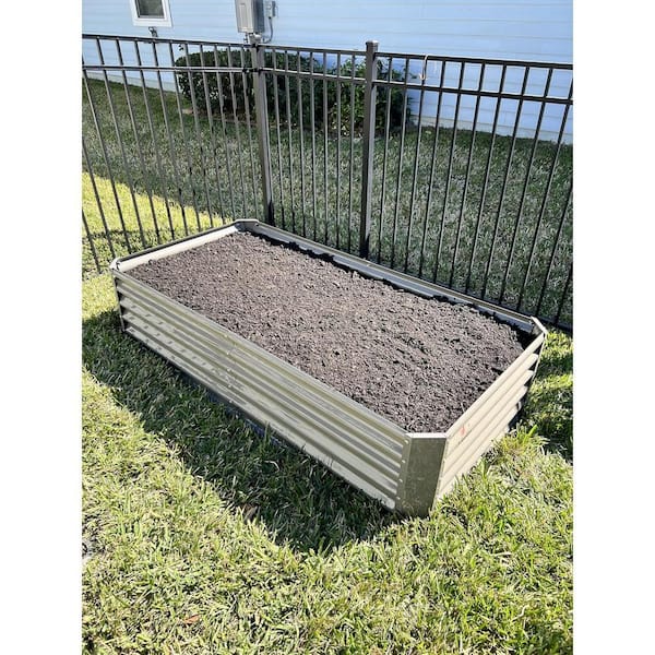 72 in. x 36 in. x 18 in. Grey Outdoor Galvanized Steel Raised