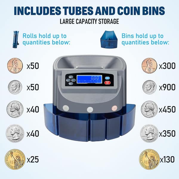 Lukyamzn Electric Coin Counter and Sorter Machine 500 Coin
