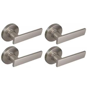 Westwood Satin Nickel Hall/Closet Door Lever with Round Rose (4-Pack)