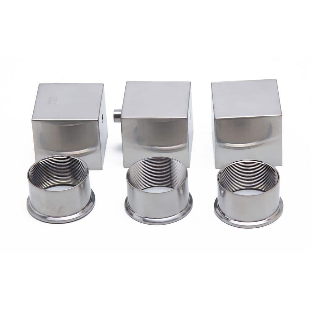 Brushed Nickel Wall-Mounted Thermostatic Shower Mixer with Square Knobs