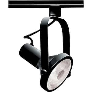 1-Light PAR30 Black Gimbal Ring Track Lighting Head