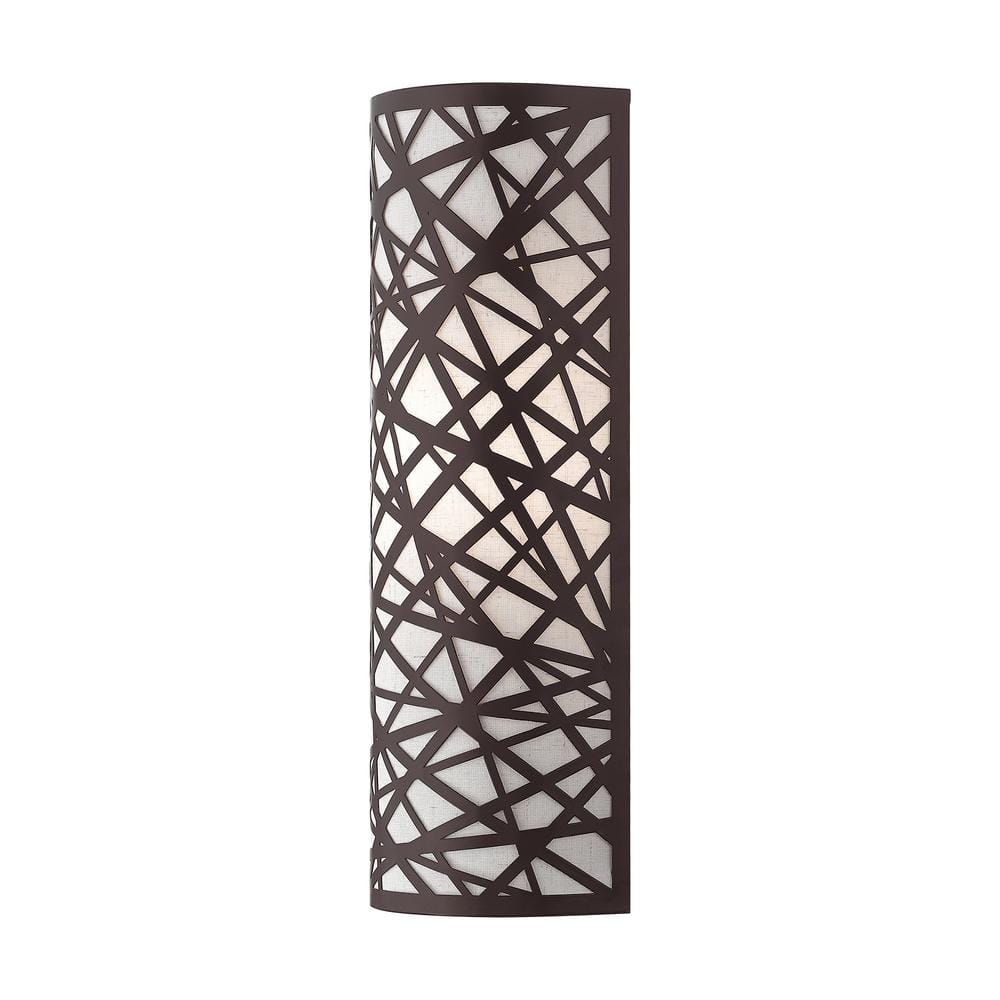 Allendale Bronze Bird Nest Design ADA Wall Sconce with Oatmeal Shade