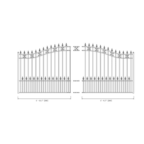 ALEKO St. Louis 12 ft. W x 6 ft. H Black Steel Single Slide Driveway with Gate Opener Fence Gate