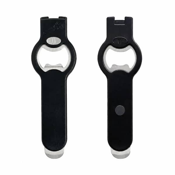 2-Pack 2-in-1 Magnetic Stainless Steel Beer Bottle and Can Opener with Dual Magnet Cap Catcher in Black