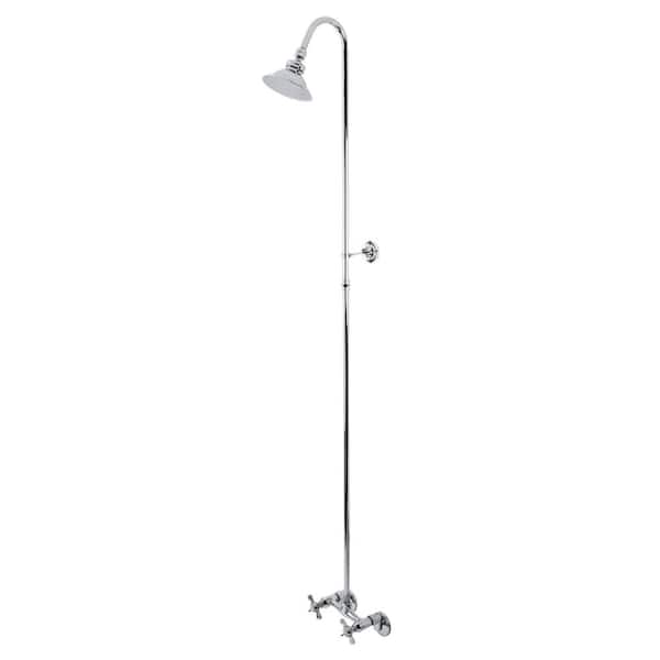 Kingston Brass Essex 2-Handle 1-Spray Clawfoot Tub Faucet in Polished Chrome (Valve Included)