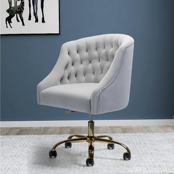 CASAINC Home office swivel chair White Velvet Seat Contemporary