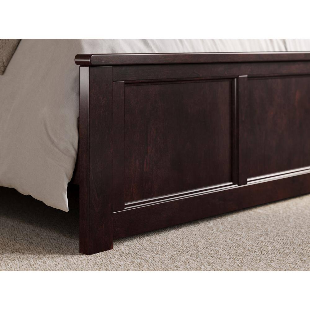 Charlotte Espresso Queen Solid Wood Platform Bed with Headboard